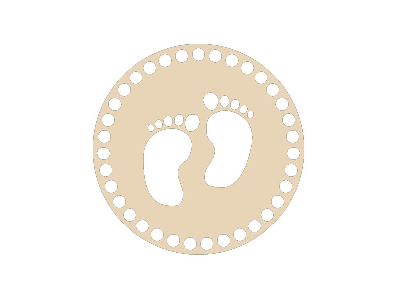 Baza dno, wieczko koszyka okrągły ze stópkami 15cm, 6 mm