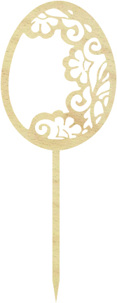 Topper jajko wielkanocne ażurowe drewniana dekoracja tortów ciast babeczek koszyka