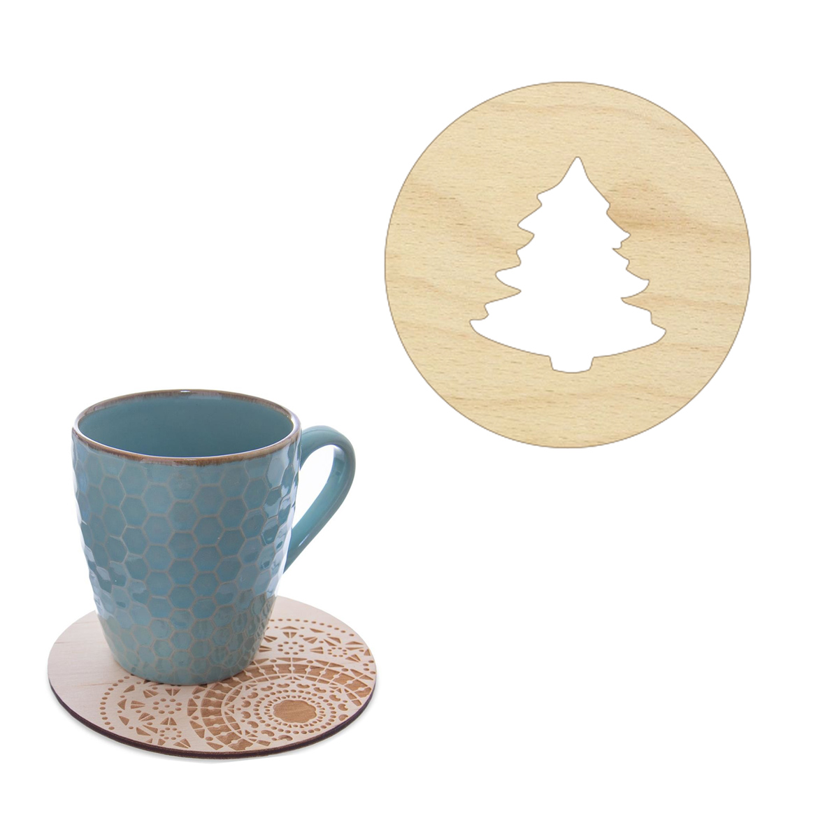 Drewniana podstawka podkładka Świąteczna pod kubek szklankę świecę prezent Boze Narodzenie