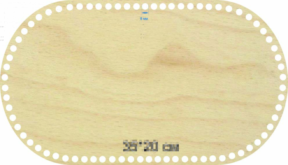 Baza dno koszyka owal 35x20cm, 8mm