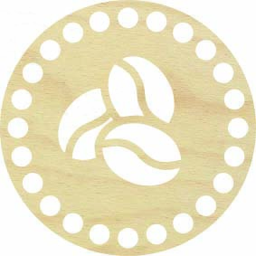 Baza dno koszyka koło spód 10cm, 8mm podstawka pod kubek ziarenka kawy.