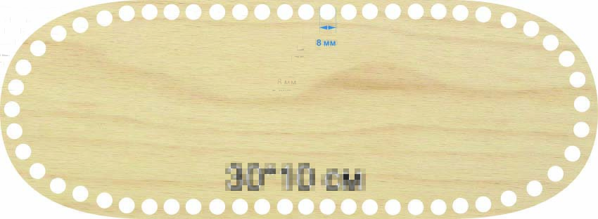 Baza dno koszyka owal 30x15cm, 8mm spód do torebek