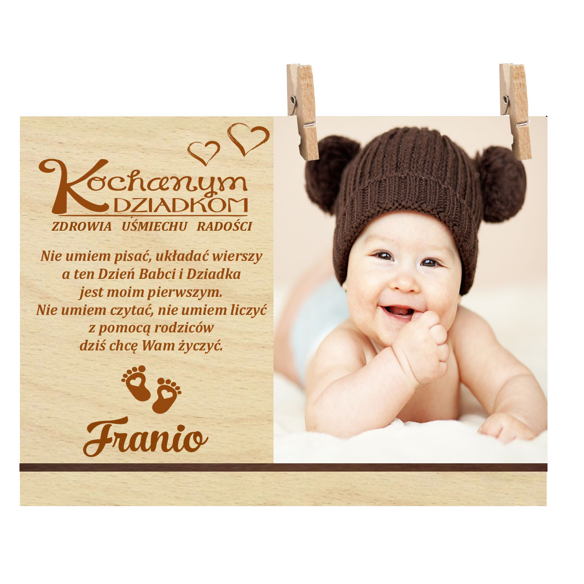 Prezent dla Babci i Dziadka ramka na zdjęcie, foto kartka na pierwszy dzień życzenia
