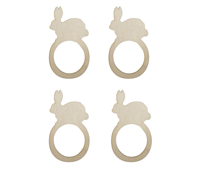 Wielkanocne obrączki do serwetek zajączki, 4 szt.