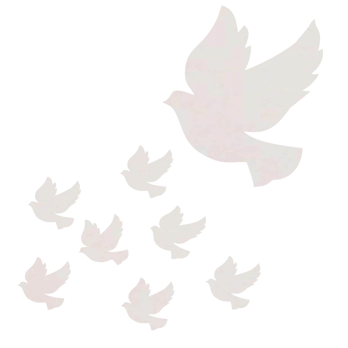 Gołąbek, gołębica na Komunię i Chrzest scrapki, baza do makramy, zaproszeń, kartek, wycinanki, tekturki, dekor, zestaw 10 szt