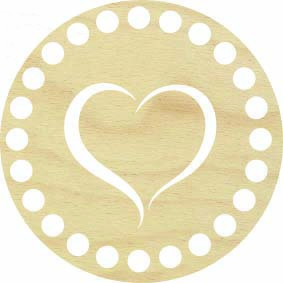 Baza dno koszyka koło spód 10cm, 8mm podstawka pod kubek walentynkowe serce.