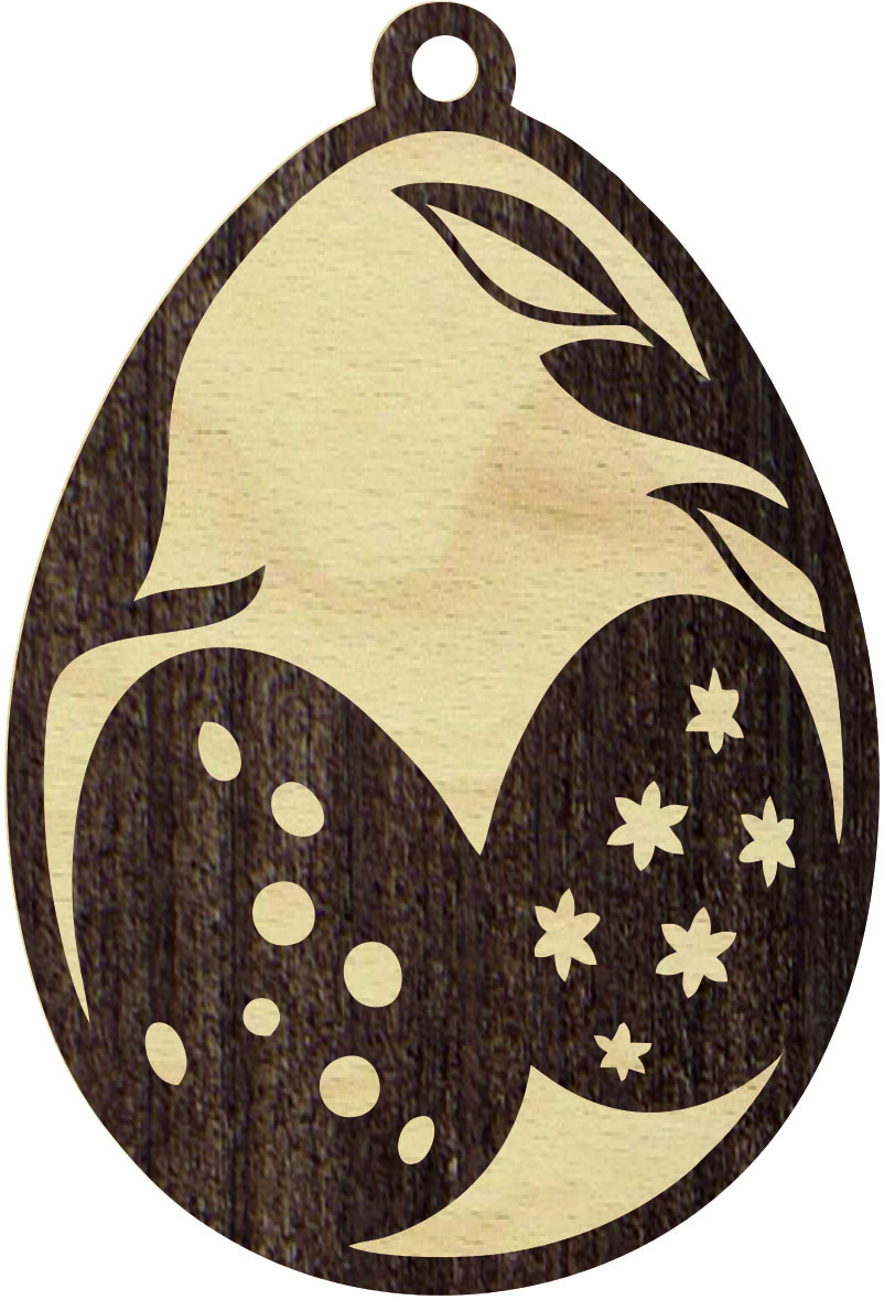 Zawieszka wielkanocna - jajko pisanka, Baza Drewniana Dekoracja brąz rustykalny
