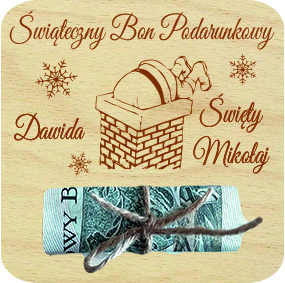 Świąteczny Bon Podarunkowy, drewniana kartka na prezent, pieniadze, banknoty, Imię, napis, słowo, grawer