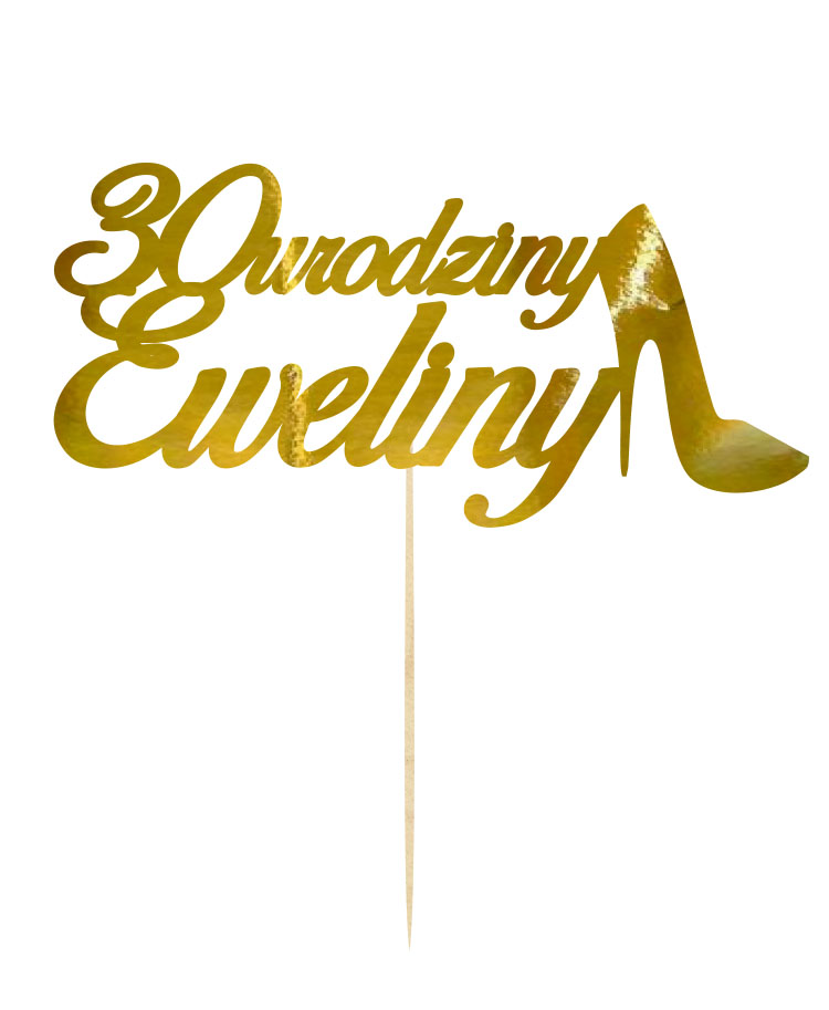 Topper napis lustrzany na tort 30-stka z imieniem