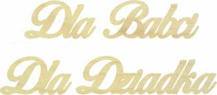 Napis Dla Babci i Dziadka słowo, prezent, baza do makramy, zaproszeń, kartek, wycinanki, tekturki, scrapki, dekor, zawieszka z drewna zestaw 10szt