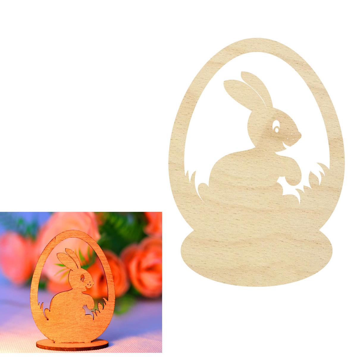 Zajączek, króliczek wielkanocny stojący dekoracja ozdoba wielkanocna