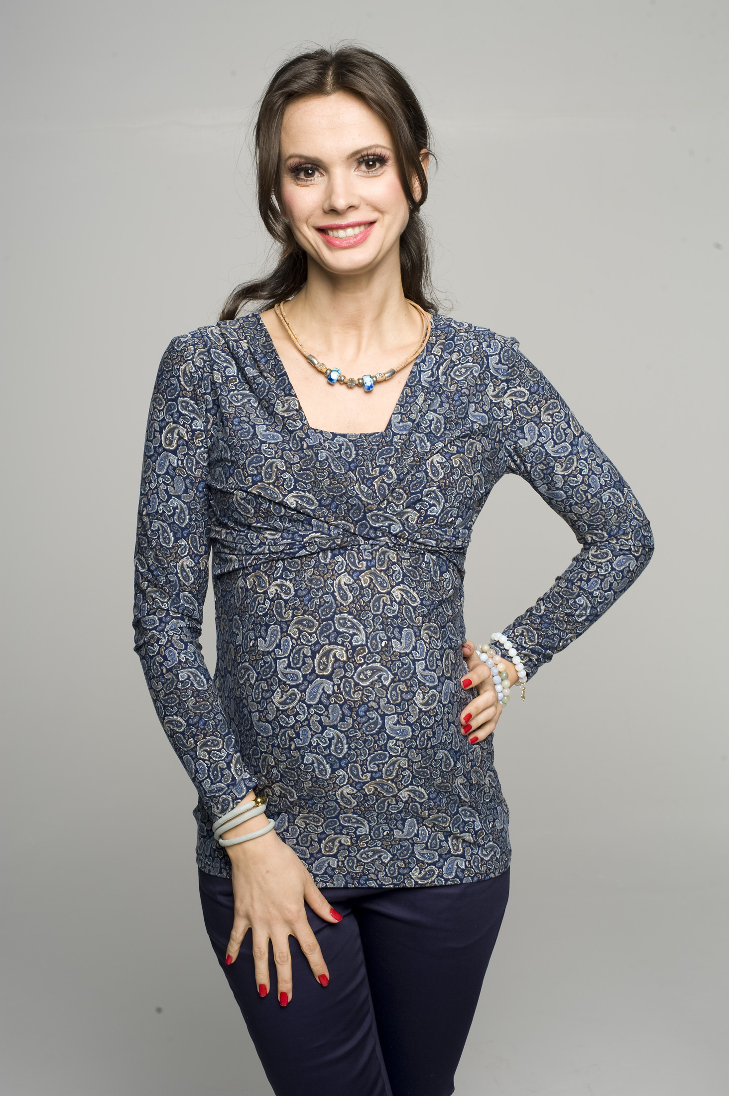 Bluzka ciążowa i do karmienia Arlet długi rękaw