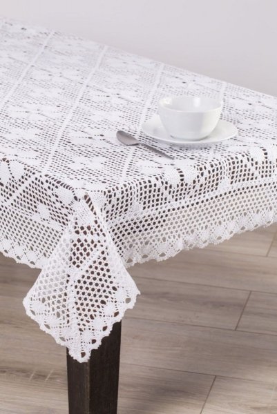 Obrus szydełkowy 559 biel rozmiar: 60x60 kwadrat