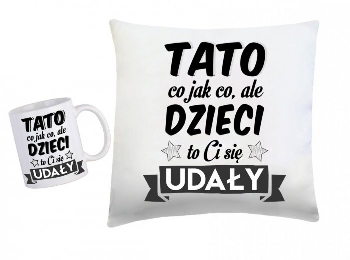 Zestaw poduszka + kubek na Dzień Ojca wz. 1
