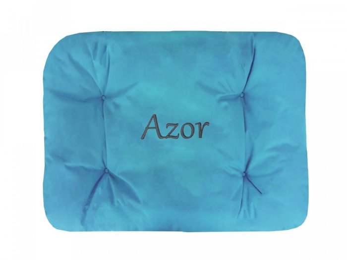 Legowisko Z IMIENIEM TWOJEGO PSA 80x60 cm - turkusowe