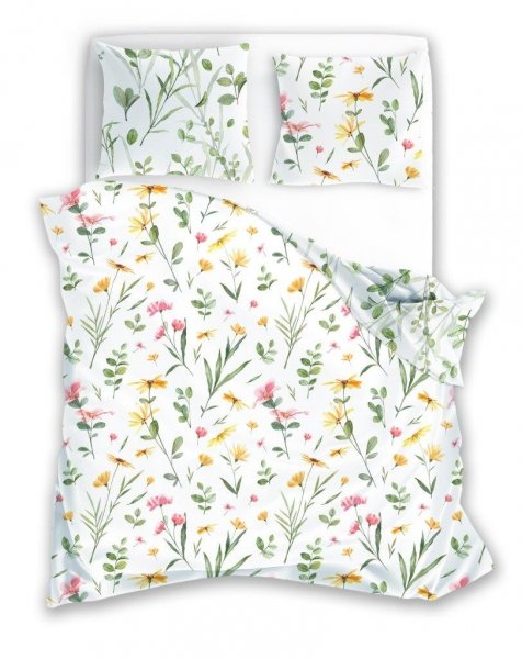 Pościel satynowa MILAGRO 160x200 wz. Verde 002