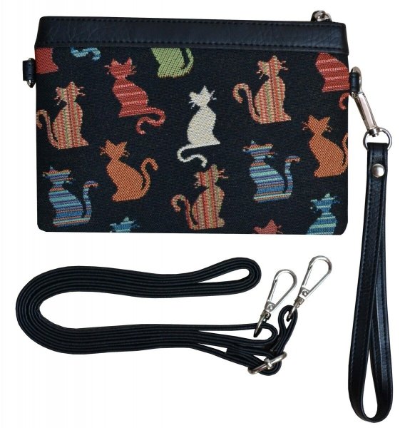 Torebka Kopertówka gobelinowa 14x20 wz. 1032/H Filemon Czarny