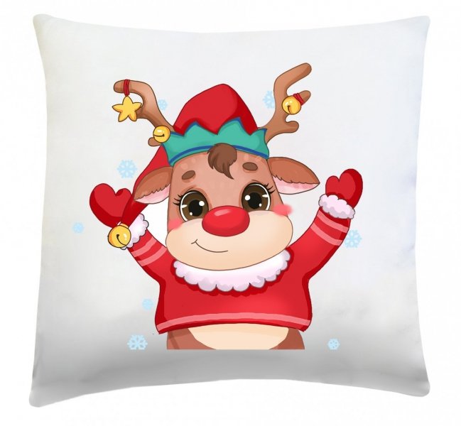 Poduszka świąteczna 40x40 wz. Wesoły Renifer
