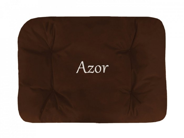 Legowisko Z IMIENIEM TWOJEGO PSA 100x60 cm - brązowe