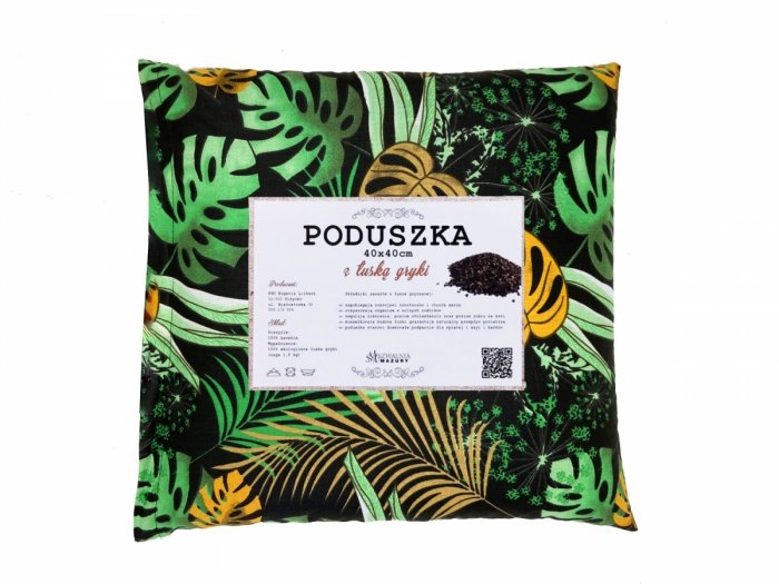 Poduszka z łuską gryki 40x40 wz. 6 tropikalny zielony