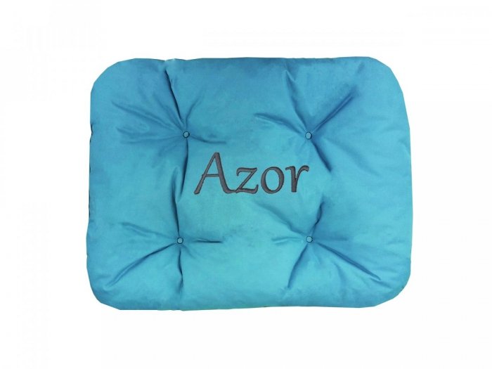 Legowisko Z IMIENIEM TWOJEGO PSA 60x50 cm - turkusowe