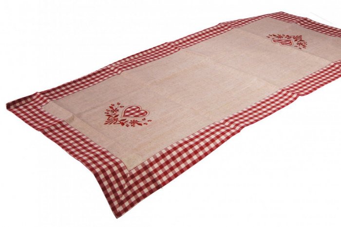 Walentynkowy Obrus Miłka - 3994 rozmiar: 40x140 kolor: beżowy