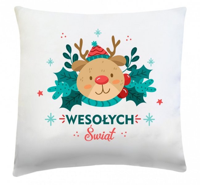 Poduszka świąteczna 40x40 wz. Renifer 2
