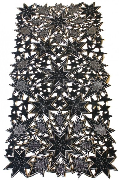 Obrus Świąteczny Star 60x120 wz. 6142 Kolor: Ciemny Szary