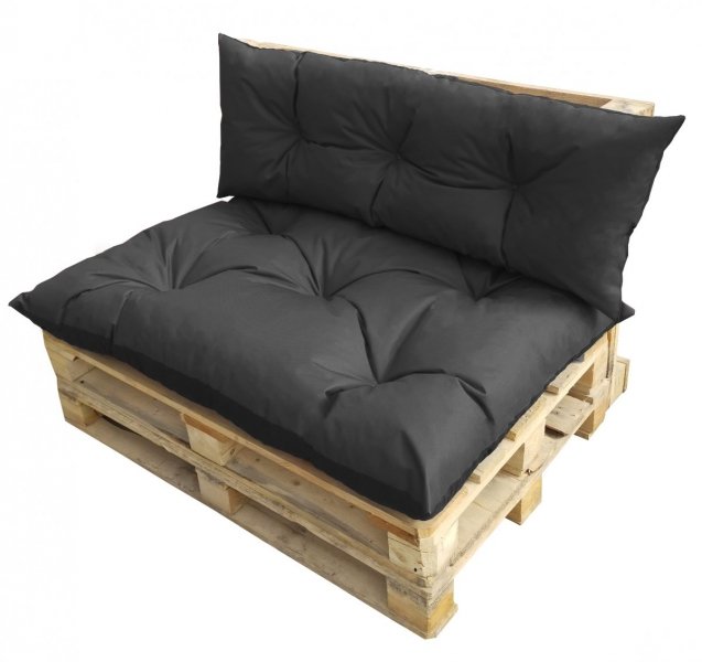 Komplet poduszek ogrodowych na palety 120x80 + 120x40 wz. Szary