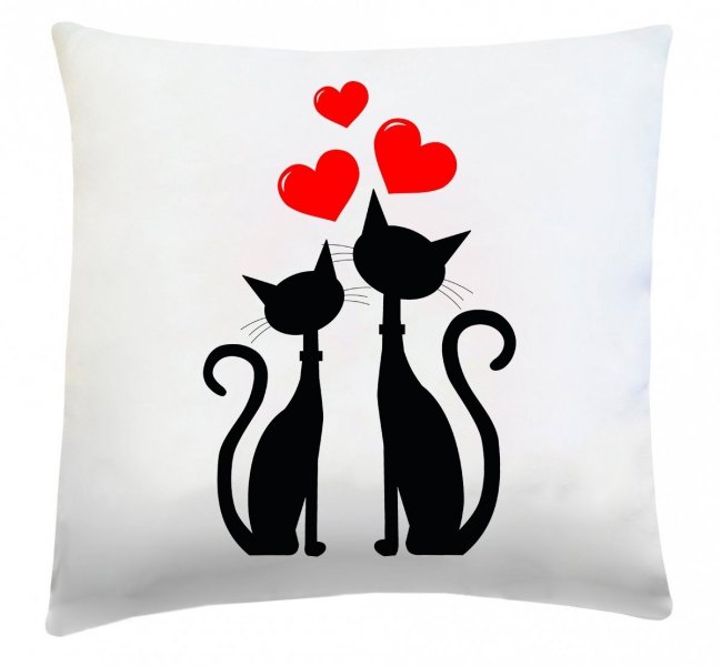 Poduszka na Walentynki 40x40 wz. Koty 22