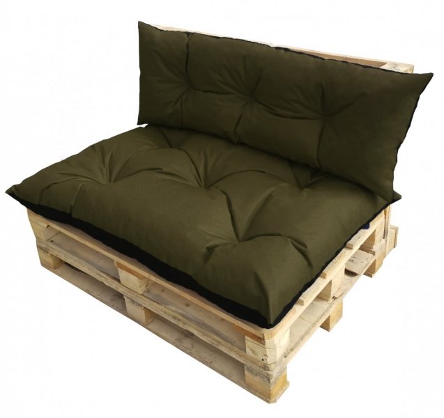 Komplet poduszek ogrodowych na palety 120x80 + 120x40 wz. Khaki