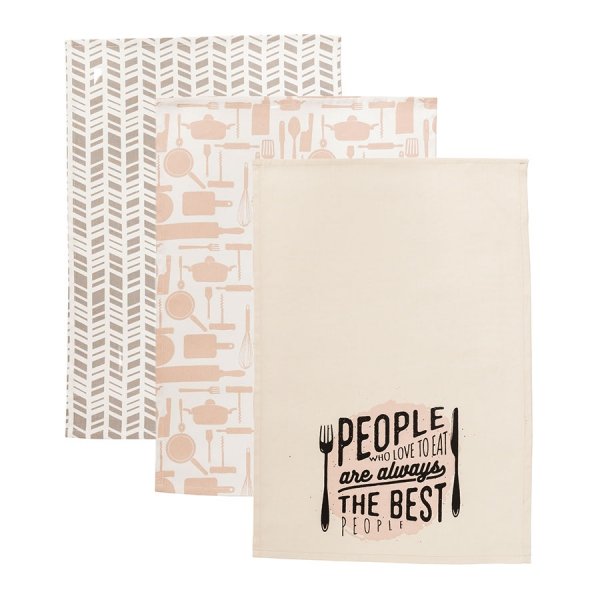 Komplet 3 ścierek kuchennych 40X60 cm 100% bawełna wz. Best People