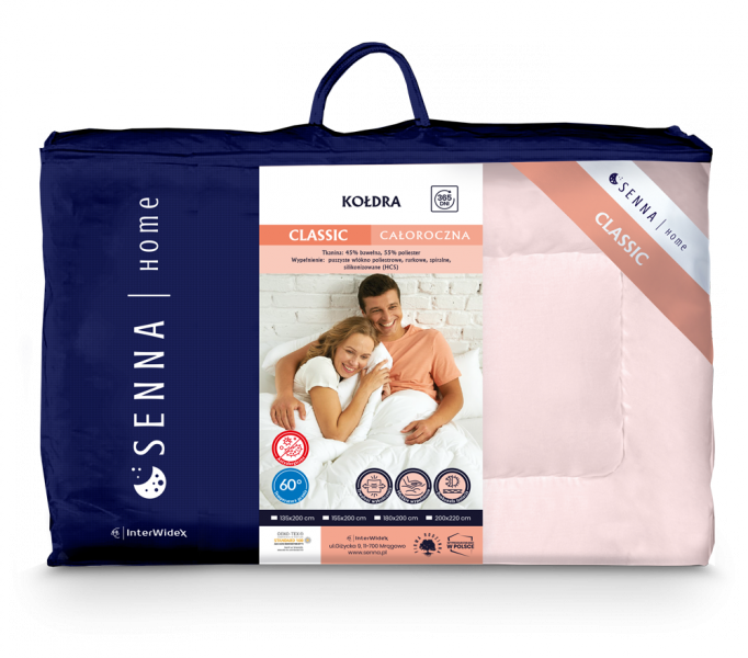 Kołdra uniwersalna Classic Inter-Widex 220x200 wz. różowy