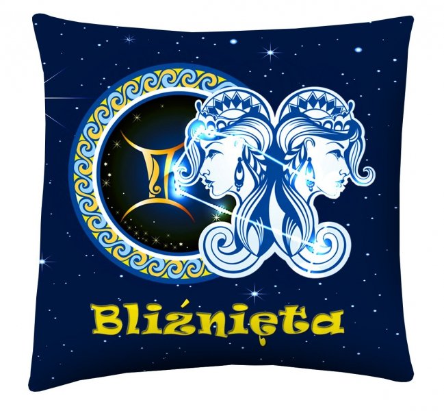 Poduszka z nadrukiem dwustronnym Znak Zodiaku 40x40 wz. Bliźnięta