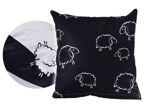Poszewka na poduszkę BARANKI 50X70 - 100% bawełna, wz. czarno-białe