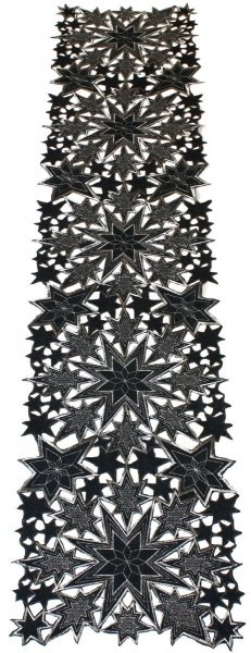 Obrus Świąteczny Star 40x170 wz. 6142 Kolor: Ciemny Szary