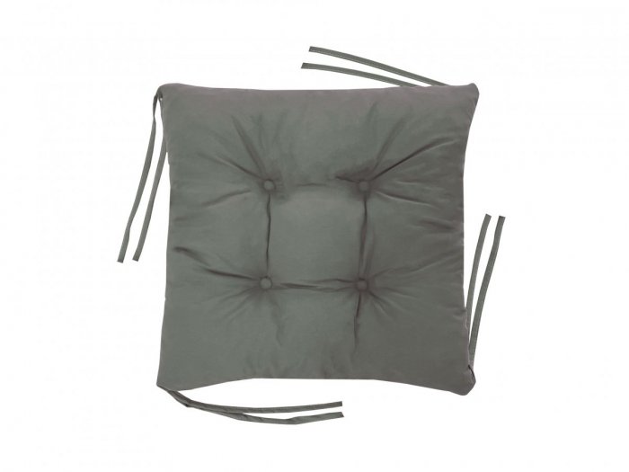 Poduszka na krzesło, pikowana wiązana 40x40 cm - szary