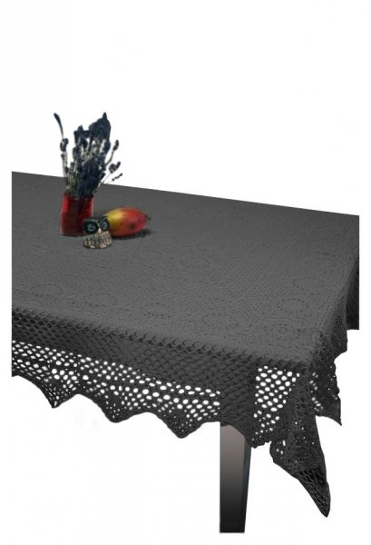 Obrus szydełkowy 140x180 wz. 021 G szary