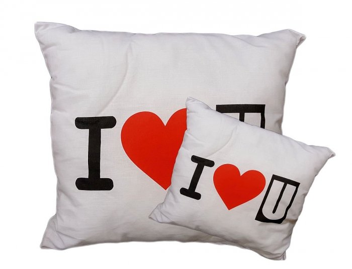 Poduszka na Walentynki dwustronna 40x40 wz. 08 - "I Love You" 100% bawełna