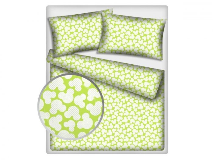 Poszewka na poduszkę 70x80 wz. 322N Myszki Zielone , 100% bawełna