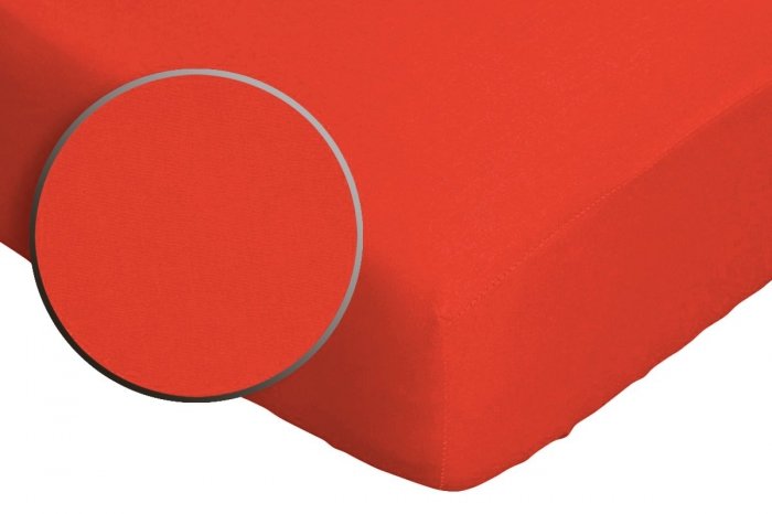 Prześcieradło 100% bawełna satynowa 90x200x20 na gumkę wz. PG 17 jasny czerwony
