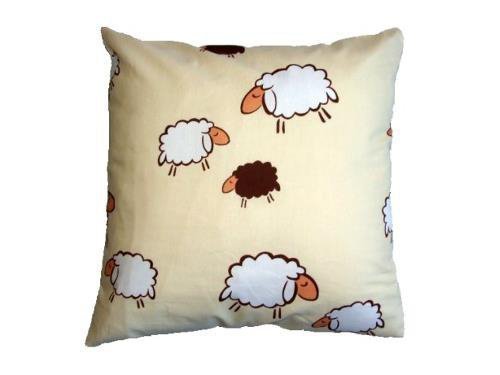 Poszewka na poduszkę BARANKI 50X70 - 100% bawełna, wz. kremowe