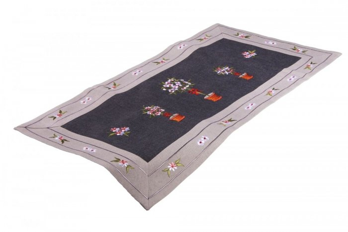 Obrus Haftowany 9174/b rozmiar: 35x70 Prostokat kolor: Szary