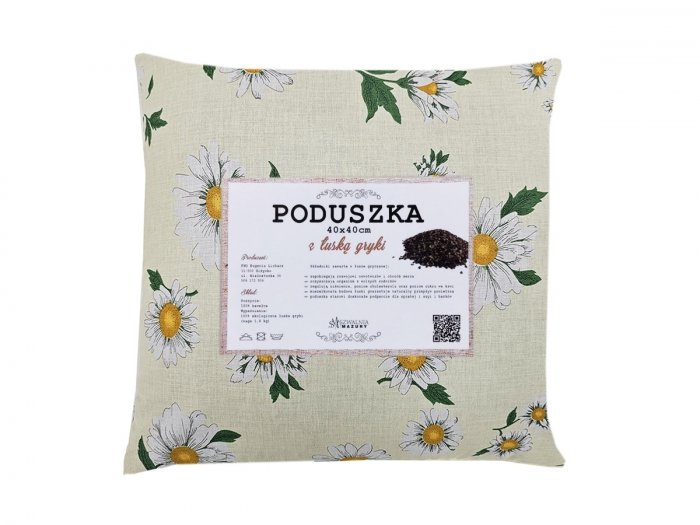 Poduszka z łuską gryki 40x40 wz. 2 rumianek