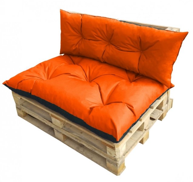 Komplet poduszek ogrodowych na palety 120x80 + 120x40 wz. Pomarańczowy
