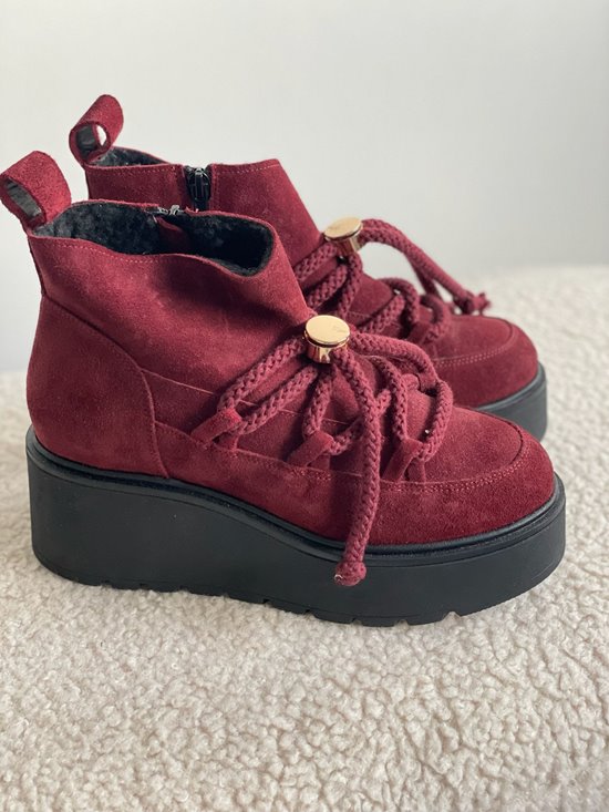 Śniegowce 008 - 1 Bordo welur/ czarny