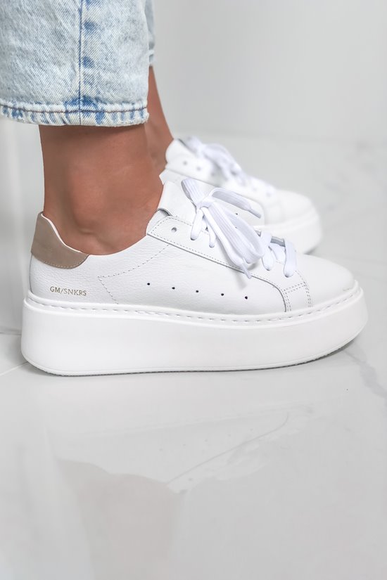 Sneakersy SN41 - 1 Biały / Cappuccino wada