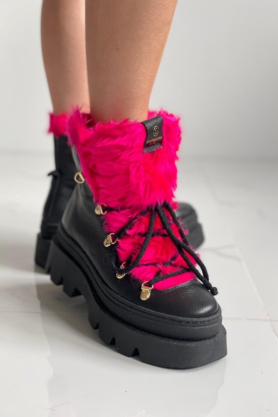 Śniegowce 001 - 1 czarny lico / różowy