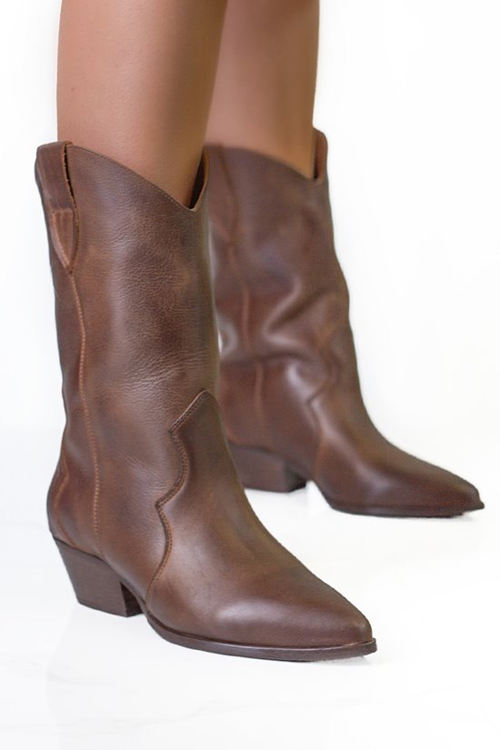 Kozaki damskie 0074 - 2 Brąz