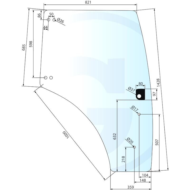 Szyba drzwi lewa New Holland T4 T5 84224132
